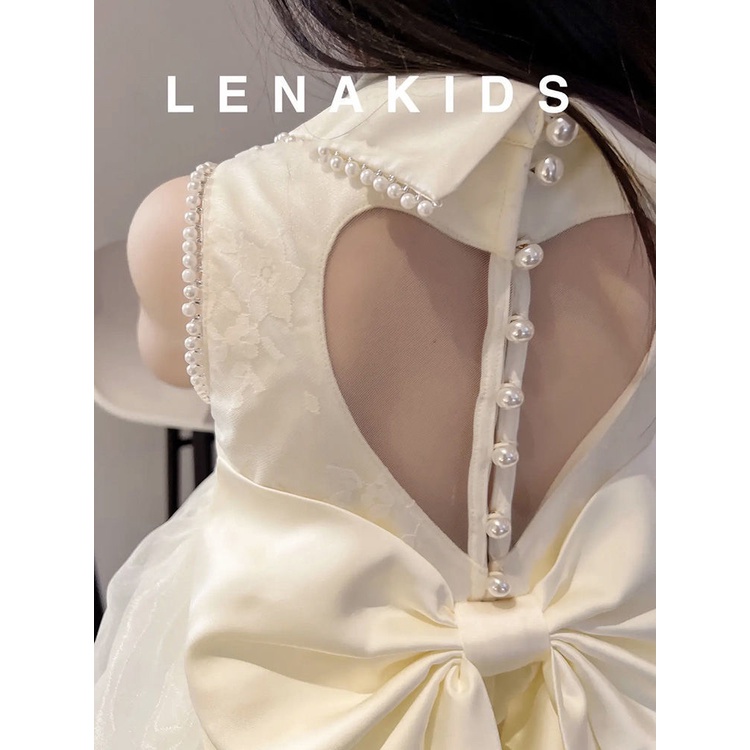 Đầm Công Chúa Hở Lưng Đính Nơ Thời Trang Mùa Hè 2022 Mới Cho Bé Gái