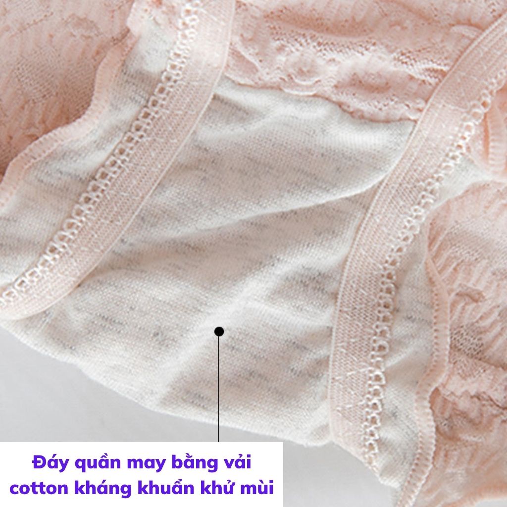 Quần lót nữ ren mềm mại thoáng mát sexy gợi cảm thân thiện với da, Quần chíp nữ kháng khuẩn khử mùi JOCOSI L2832