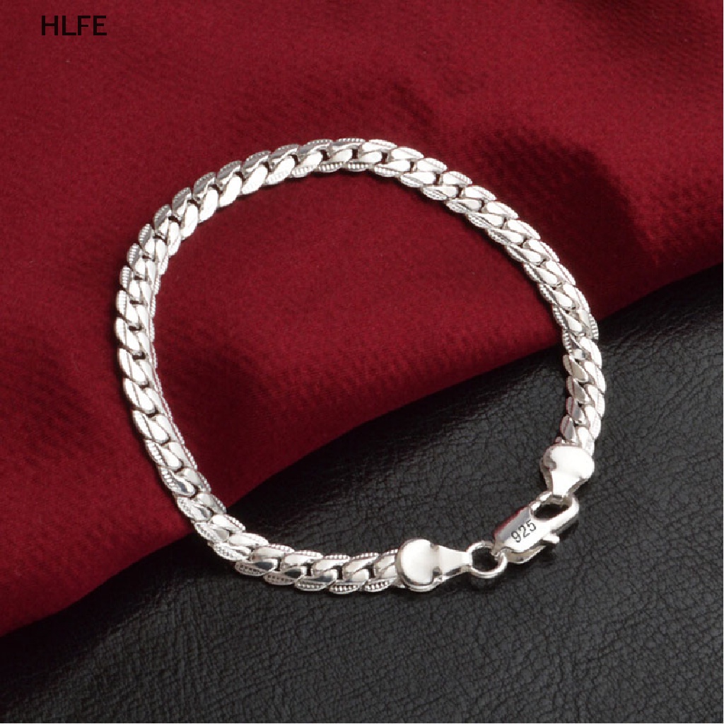 Hl Vòng Đeo Tay Mạ Bạc Dây Xích 5Mm Thời Trang Dành Cho Nam