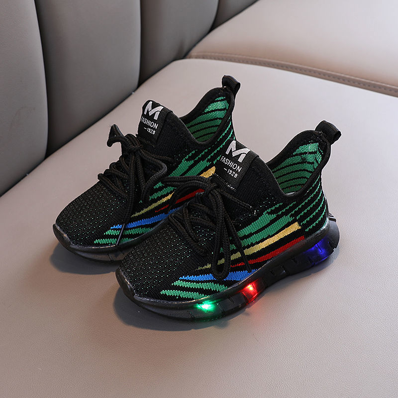 Giày Yeezy Có Đèn Led Thoáng Khí Thời Trang Mùa Hè Hàn Quốc 2020 Cho Bé Trai