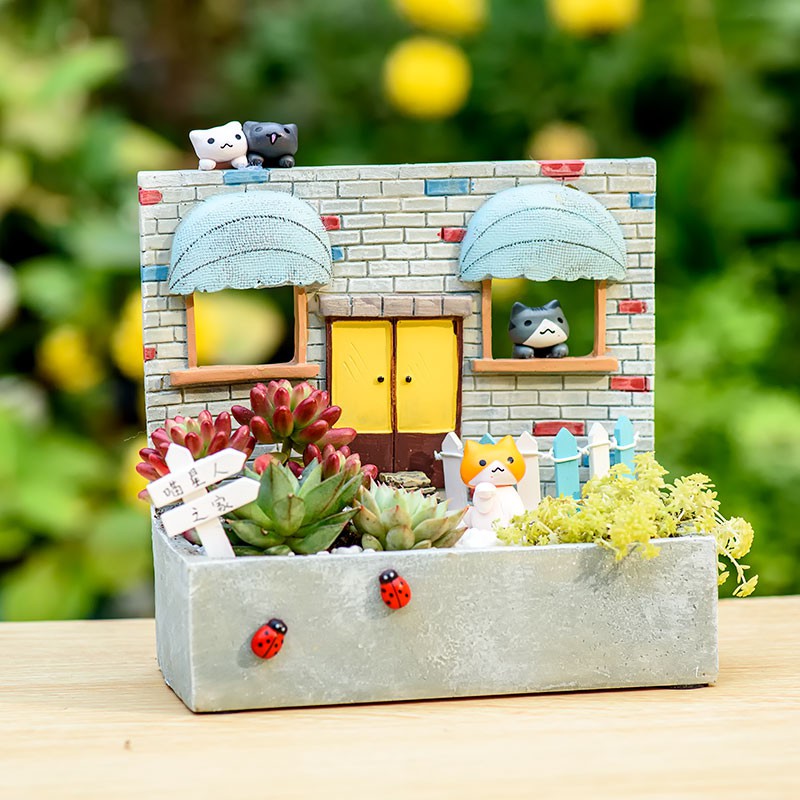 Set 6 Mô Hình Mèo Trang Trí Sân Vườn