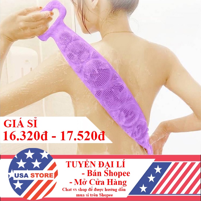 Dây Chà Lưng 2 Mặt Mẫu Mới - Chà Lưng Silicon - Đai Tắm Cọ Lưng Silicon - Dây Cọ Lưng Silicon