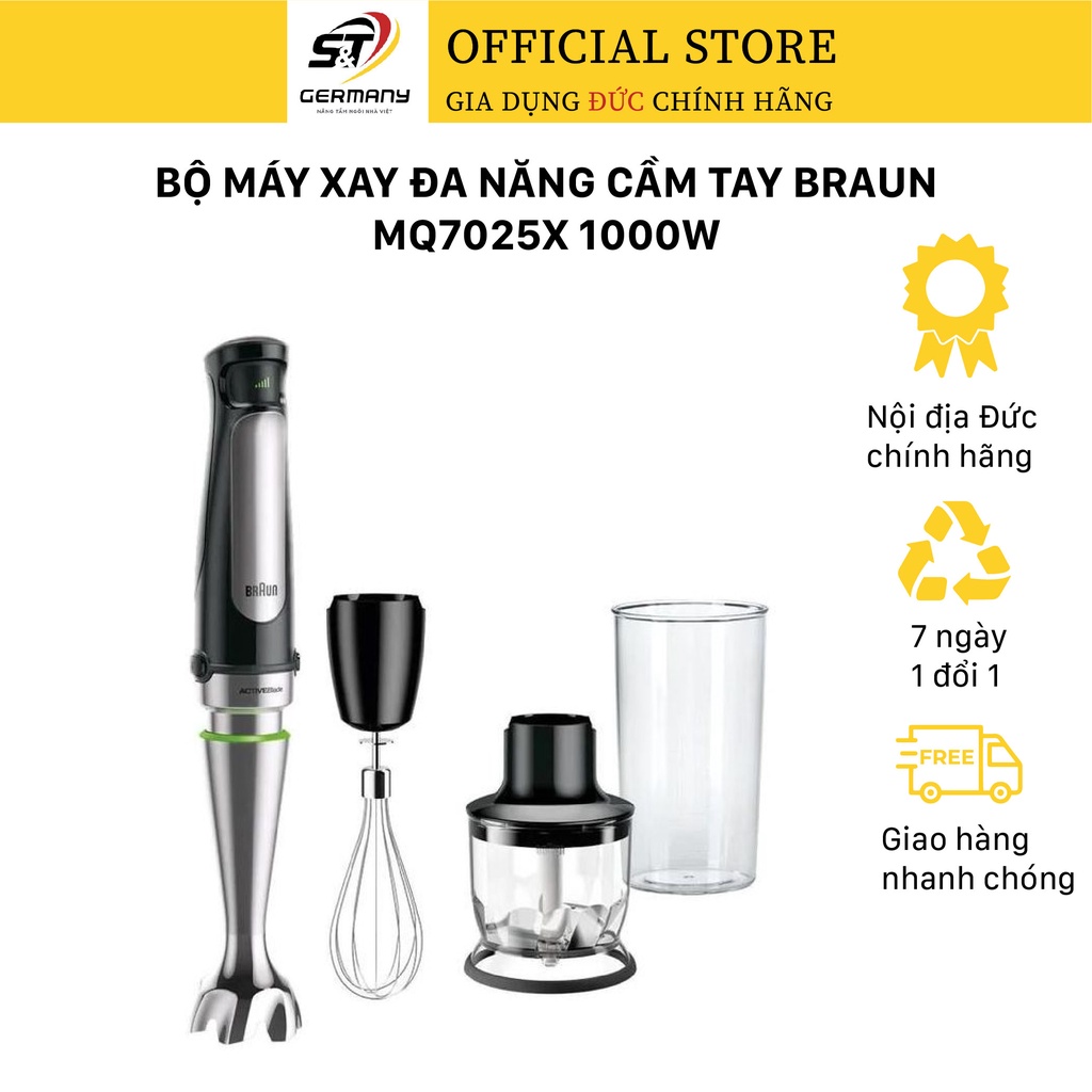 Bộ Máy Xay Đa Năng Cầm Tay Braun MQ7025X Công Suất 1000 W Nội Địa Đức | GermanySnT 0370013