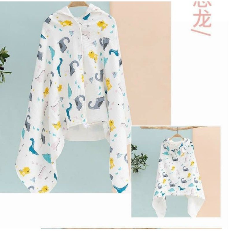áo choàng tắm 6 lớp than tre