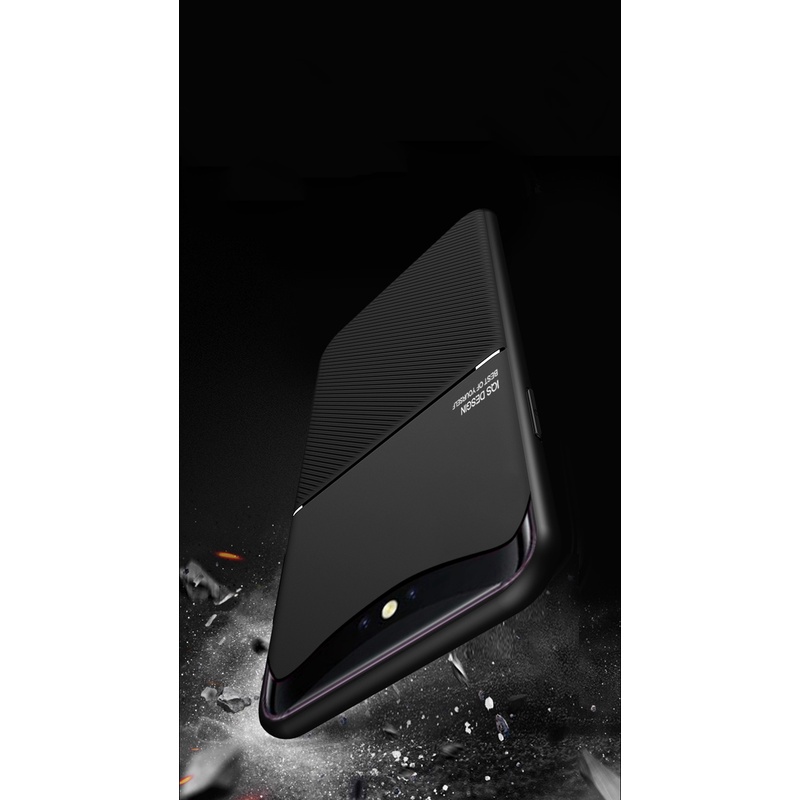 Ốp Điện Thoại Da Cứng Mặt Nhám Kèm Móc Xỏ Ngón Nam Châm Kim Loại Cho OPPO Find X