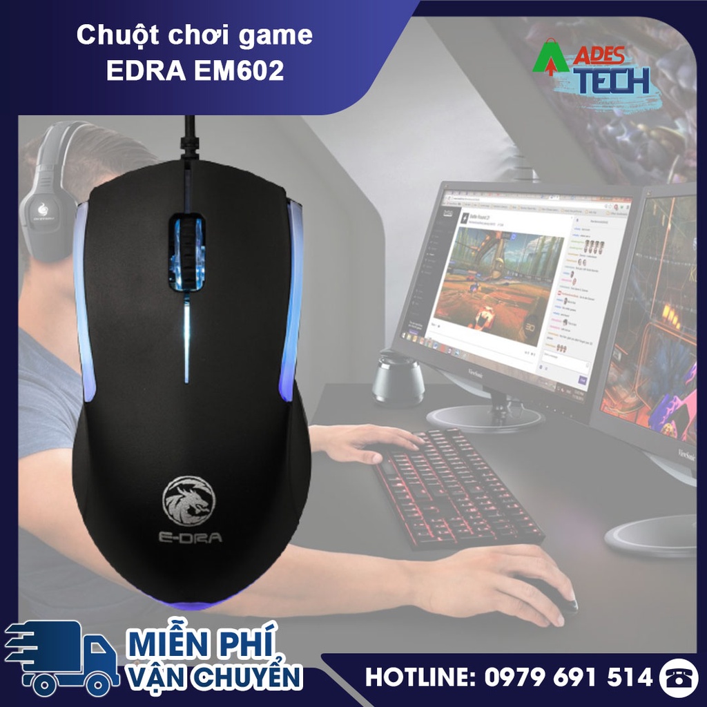 Chuột Gaming Có Dây EDRA EM602 - Switch HUANO - Chính Hãng - Bảo Hành 2 Năm