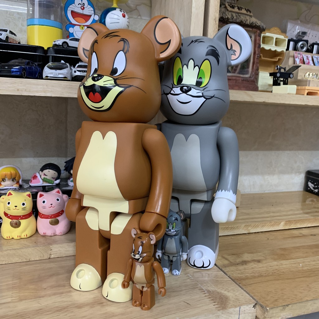 Tượng Bearbrick 400% Tom&Jerry +100%, Mô Hình Bearbrick Trang Trí