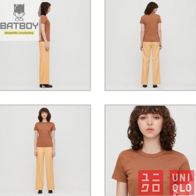 Uniqlo Áo Thun Trơn Cổ Chữ U Thời Trang Cho Nữ