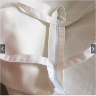 Túi bố trắng poly  có khóa kéo 33x36 cm, túi dùng để vẽ, thêu lên túi