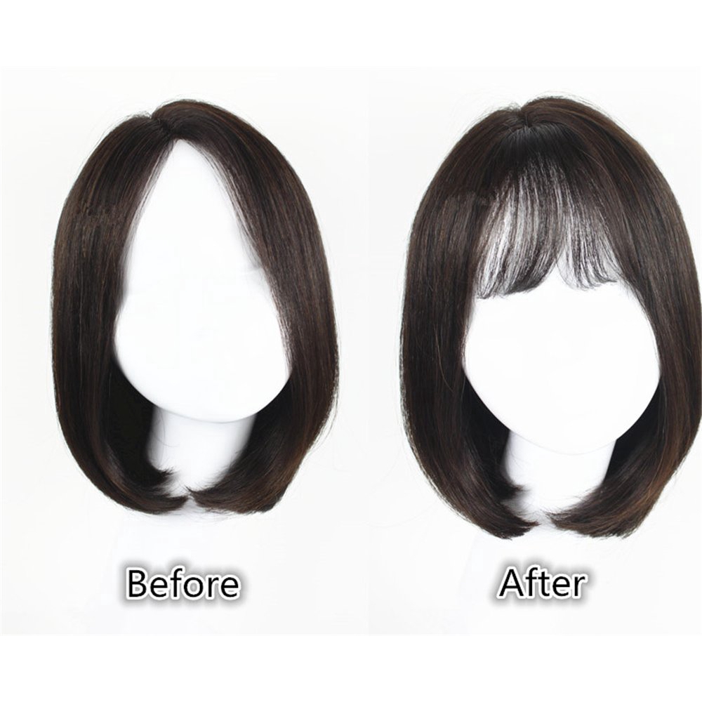 Tóc mái giả nối dài bằng sợi tổng hợp có kẹp gắn siêu tiện lợi dành cho nữ