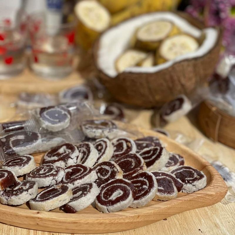 KẸO CHUỐI TƯƠI CUỘN BÁNH PHỒNG