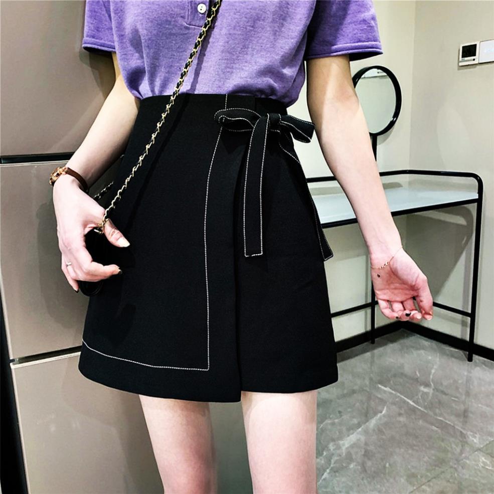 Chân váy chữ a ngắn lưng cao bigsize trơn công sở đính nơ chỉ viền trắng  CV05 | BigBuy360 - bigbuy360.vn