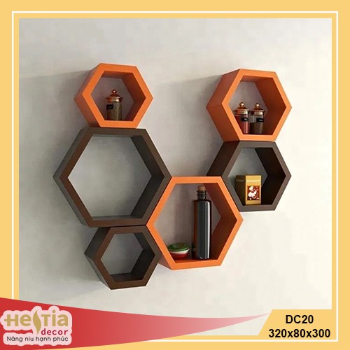 Kệ lục giác, kệ tổ ong gắn tường trang trí Hestia decor