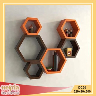 Kệ lục giác, kệ tổ ong gắn tường trang trí Hestia decor