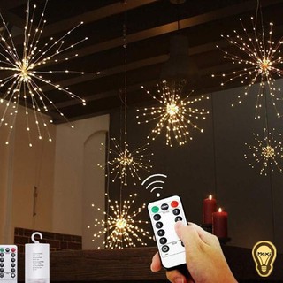 [Mừng Năm Tân Sửu 2021] Đèn Pháo Hoa Thả Treo Trang Trí Ngày Tết Kèm Điều Khiển Từ Xa Chớp Nháy 8 Chế Độ Sáng