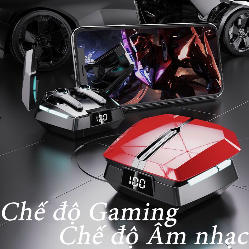 Tai Nghe Gaming Bluetooth 5.3 JX-10 TWS Tai Nghe Chơi Game Không Dây Có Mic Tai Nghe Nhét Tai Siêu Xe - Độ Trễ Cực Thấp