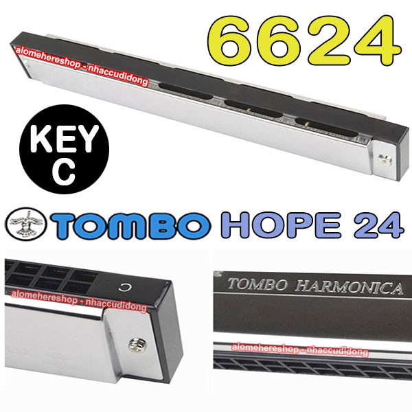 Kèn Harmonica tremolo 24 lỗ Tombo Hope 24 6624 Key C có clip test âm thanh