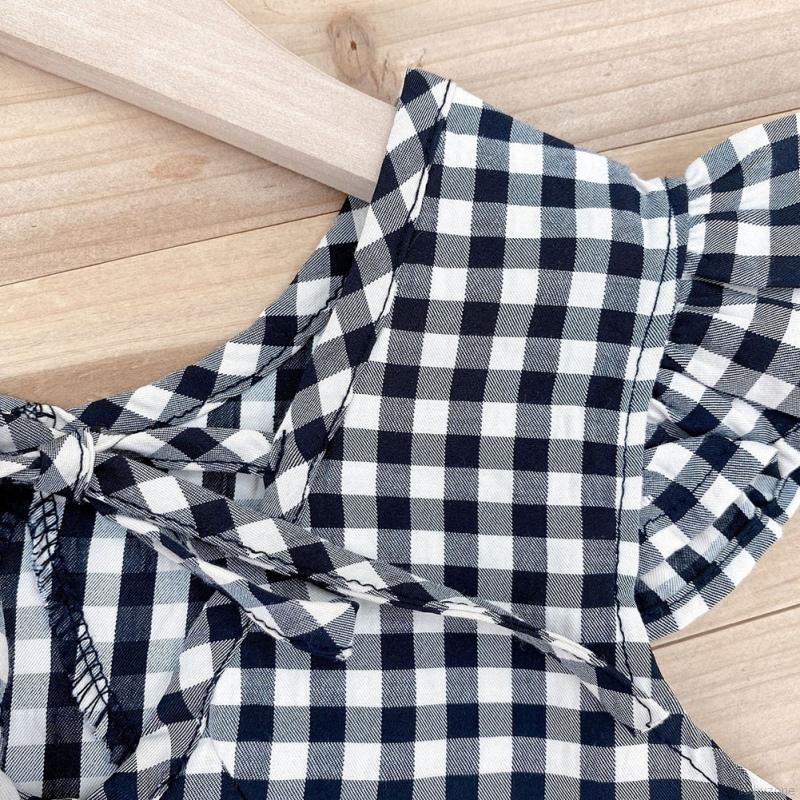 Bộ Áo Cotton Ngắn Tay Kẻ Caro + Quần Ngắn Cho Bé Gái