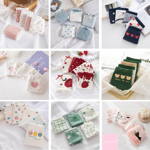 PRINCESS_ SET QUẦN LÓT NỮ COTTON KHÁNG KHUẨN IN HÌNH DỄ THƯƠNG