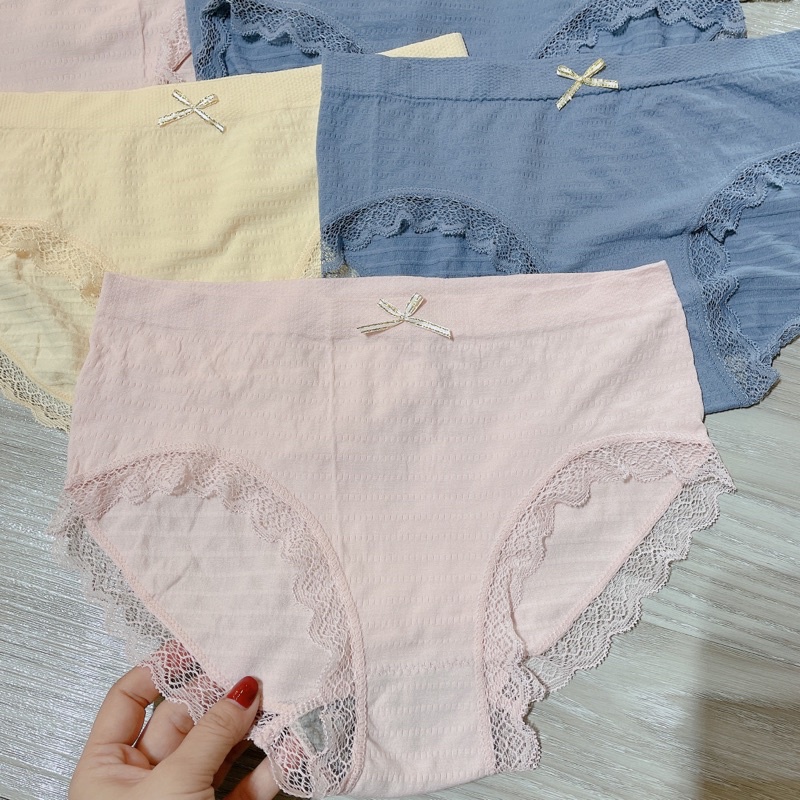 Set 10 Quần lót nữ vải cotton mềm viền ren
