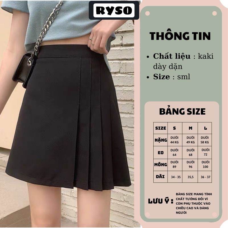 Chân váy xếp li chữ A xếp li dáng ngắn phong cách Hàn Quốc trẻ trung