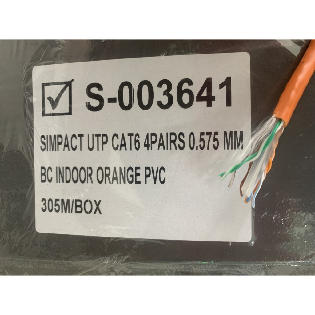 Thùng cáp Cat 6 RJ45 Simpact 305m S 3641 cam