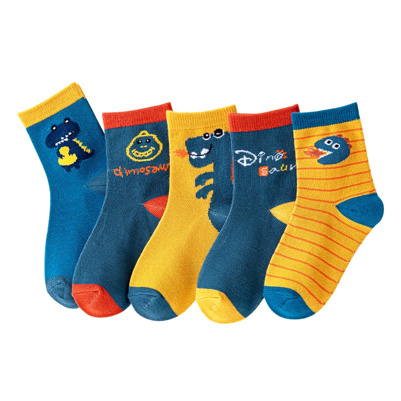 Set 5 Đôi Vớ Cotton Thoải Mái Chất Lượng Cao In Họa Tiết Hoạt Hình Cho Bé Trai Và Bé Gái 1-12 Tuổi