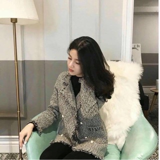 Áo dạ tweed dáng vest
