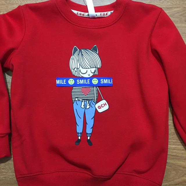 Áo nỉ lót lông cho bé gái