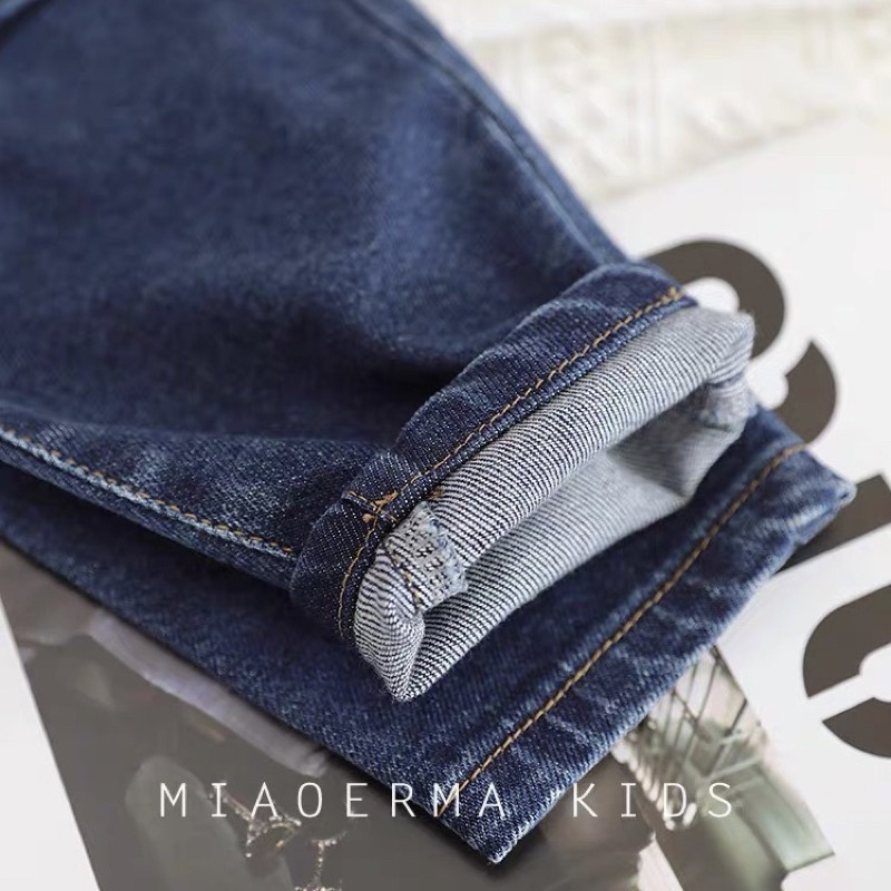 Quần bò dáng baggy cho bé trai màu xanh size từ 15-42 cân