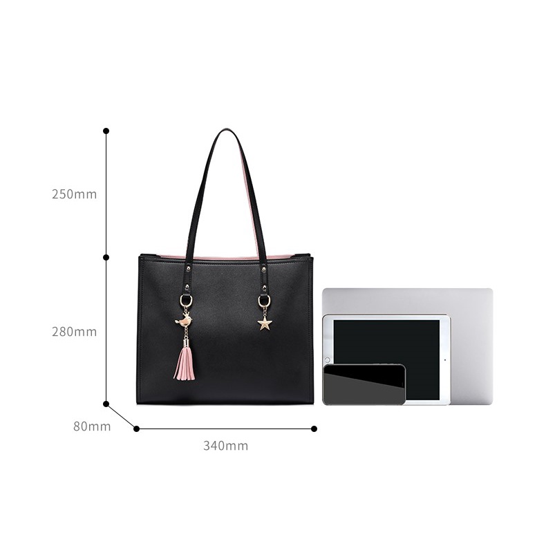 Túi tote da - công sở nữ - khóa hình ngôi sao