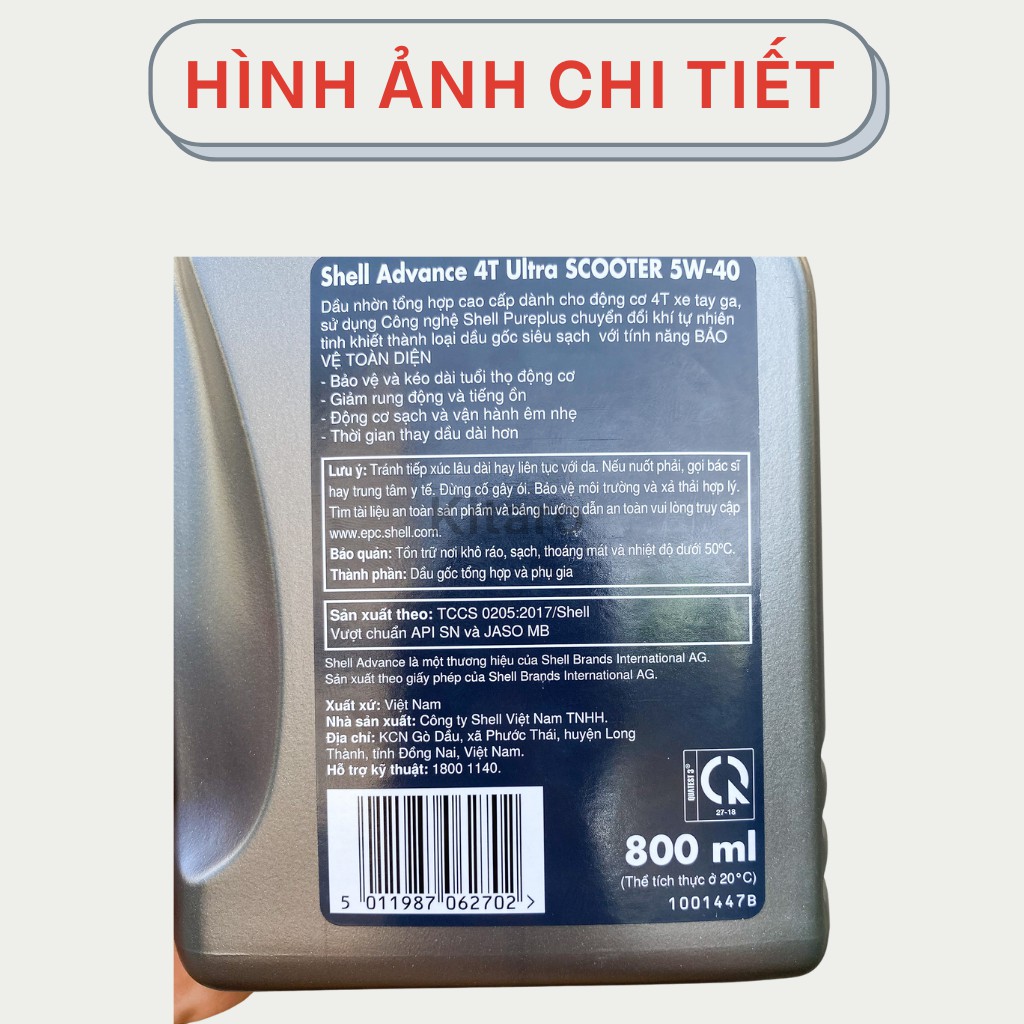 Nhớt Shell Advance Ultra Scooter 100% Tổng Hợp - Nhớt Tay Ga