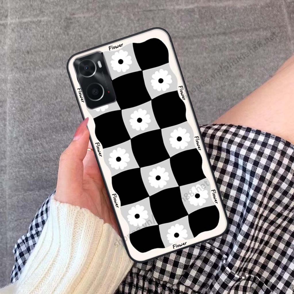 Ốp lưng Oppo A76 ốp điện thoại LineBear, bé tóc xù, hoa siêu đẹp