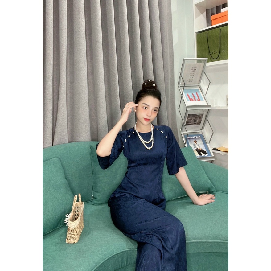 Đồ Lam Đi Chùa # Mẫu Cúc Ngọc Lụa Gấm # Quần Áo Nữ
