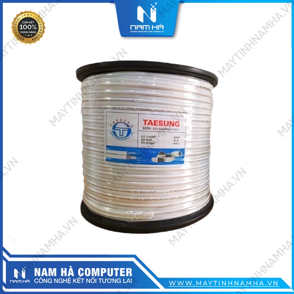Cáp đồng trục liền nguồn RG59 TAESUNG / DONGSUNG / GIPCO cuộn 200M CU / CCS