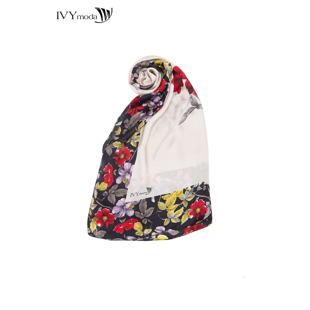 Khăn lụa dáng dài họa tiết hoa IVY moda MS 50A1007