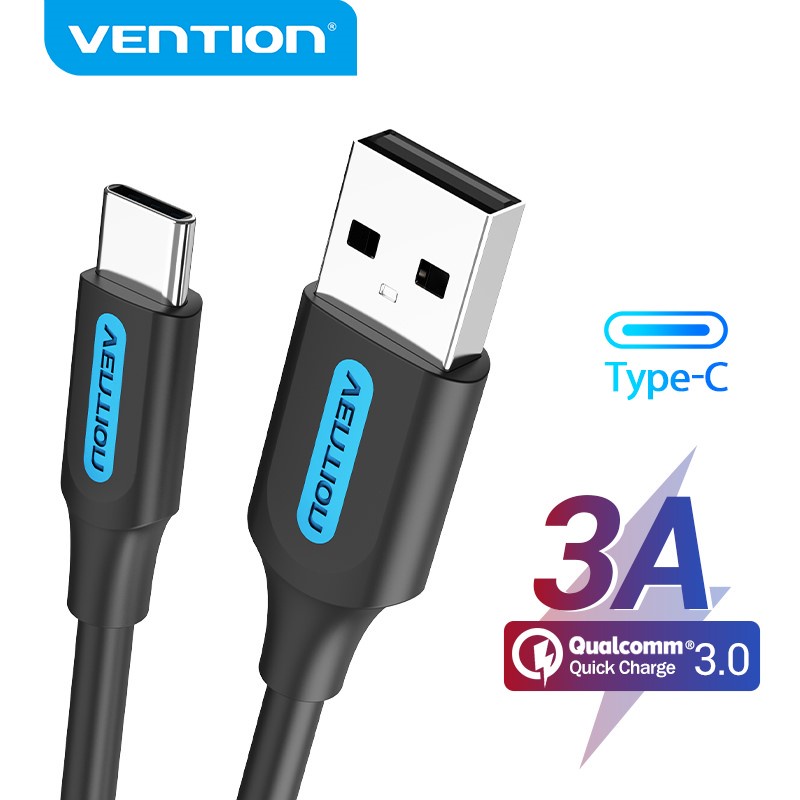 Dây Cáp Type C Nhanh VENTION Cổng USB C Hỗ Trợ Sạc  3A Cho Điện Thoại Thông Minh Huawei Samsung Redmi