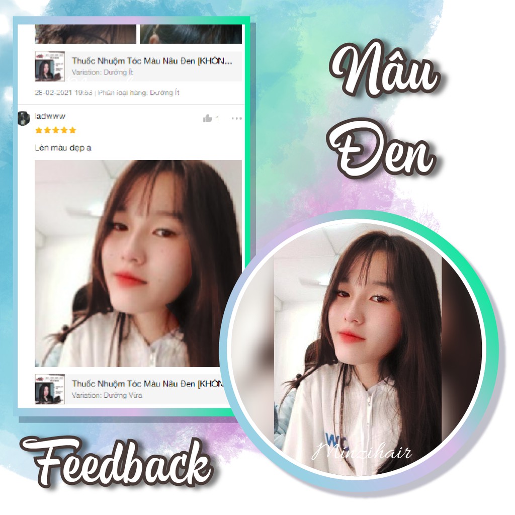 Thuốc Nhuộm Tóc Màu Nâu Đen [KHÔNG TẨY] Phù Hợp Mọi Tone Da - Lên Từ Nền Đen | BigBuy360 - bigbuy360.vn