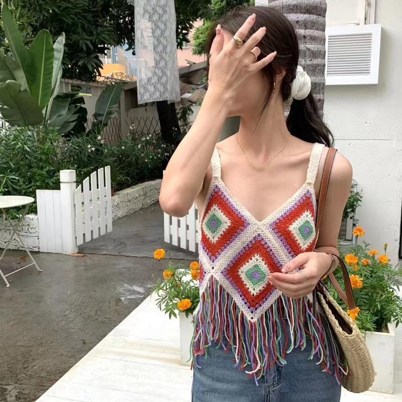 Áo Dệt Kim Sát Nách Thêu Họa Tiết Thời Trang Mùa Hè Cho Nữ