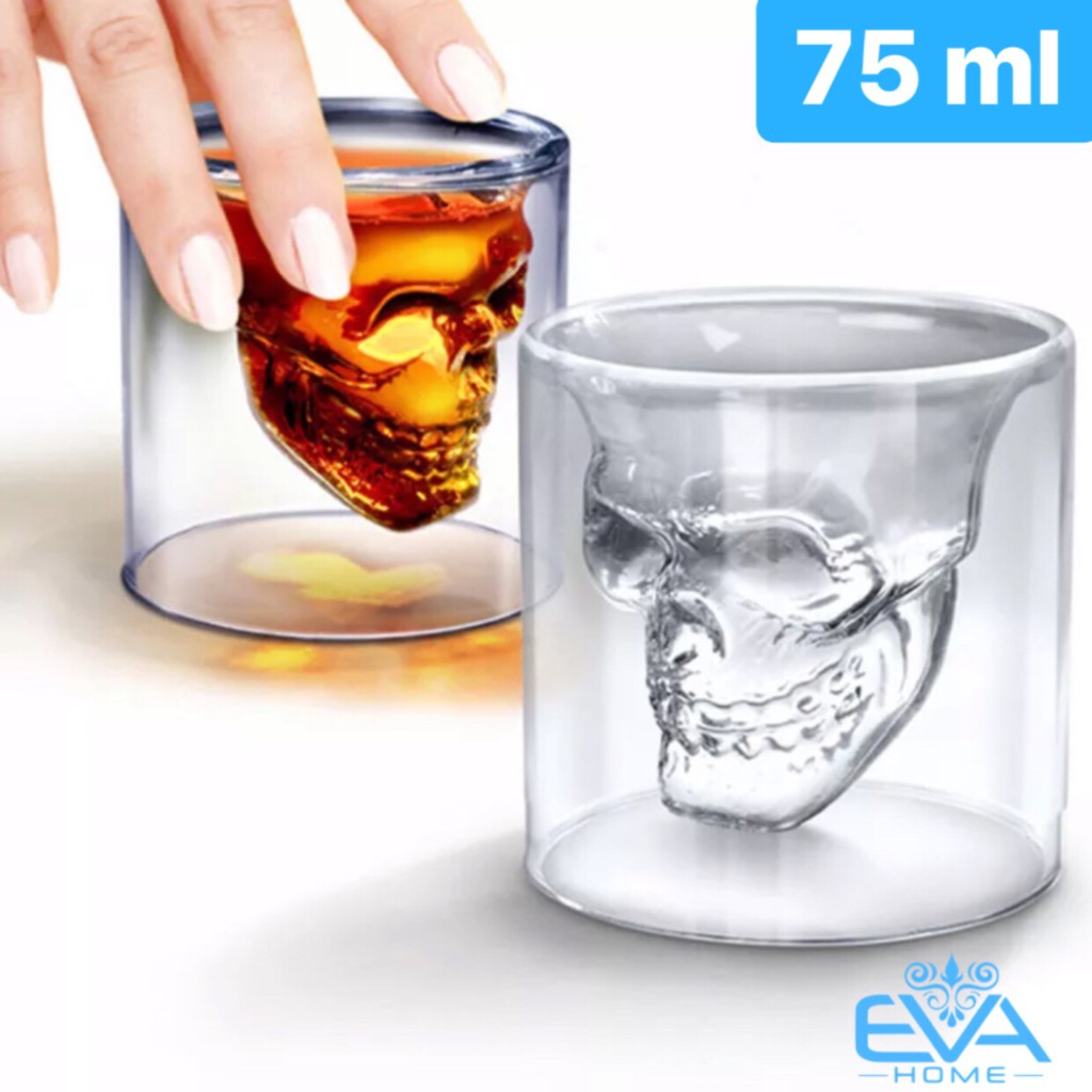 Ly Thủy Tinh Hình Đầu Lâu 75 ml Doomed Crystal Skull Shotglass