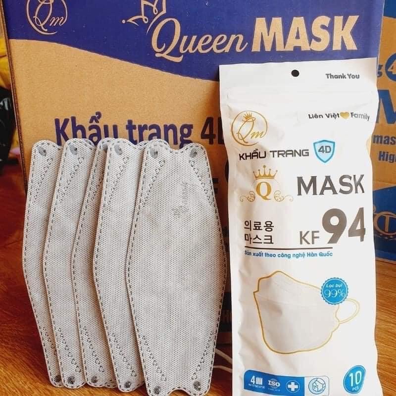 Khẩu trang kf94 4D Thùng 300c tiêu chuẩn hàn quốc  Queen Mask hàng đẹp