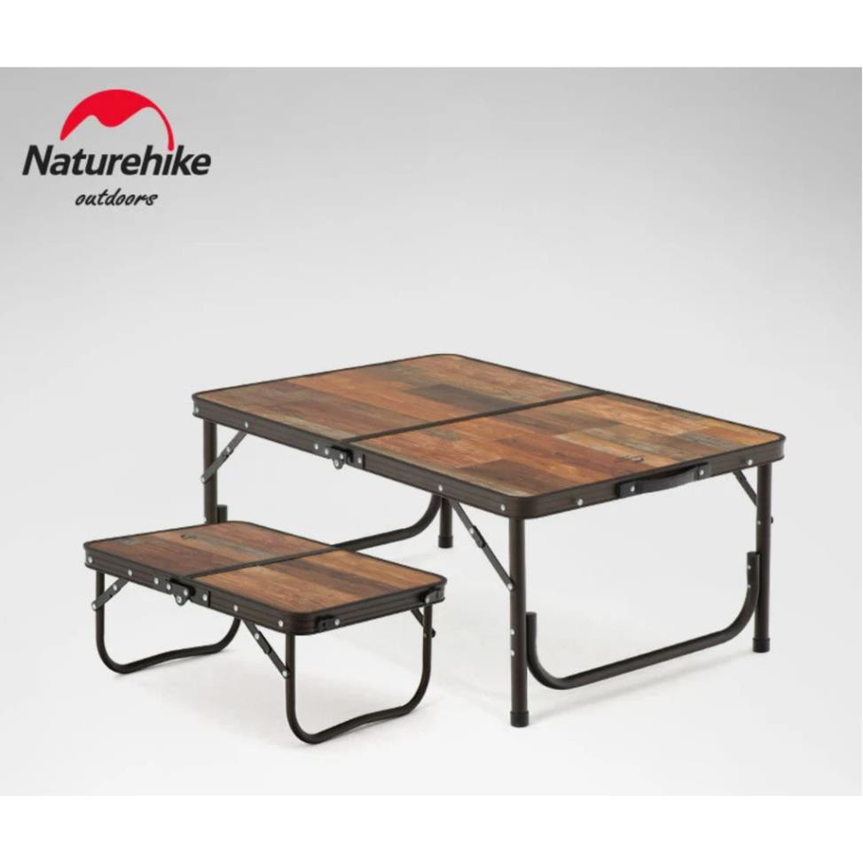 Bàn nhôm vân gỗ gấp có thể điều chỉnh được độ cao bàn Glamping NatureHike NH20JJ028