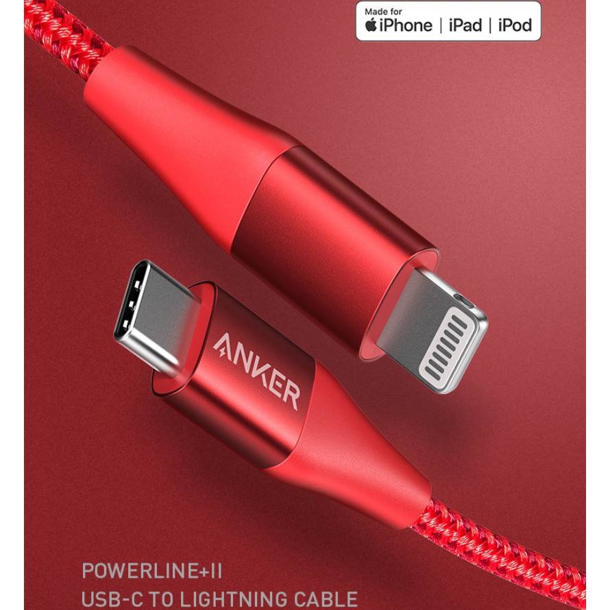 Dây Cáp Sạc Anker Powerline + II USB C sang Lightning [Chứng nhận Apple MFi] [A8652]
