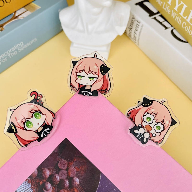 ⭐ iLado ⭐ 【1 PC】 Kẹp tài liệu mini Kẹp Bướm kẹp nhựa kẹp kim loại Văn phòng phẩm Cute Anya Chủ đề anime Học Sinh kẹp giấy đồ dùng học tập Acrylic Tiện Dụng Cho Học Sinh cho trường học văn phòng dễ thương