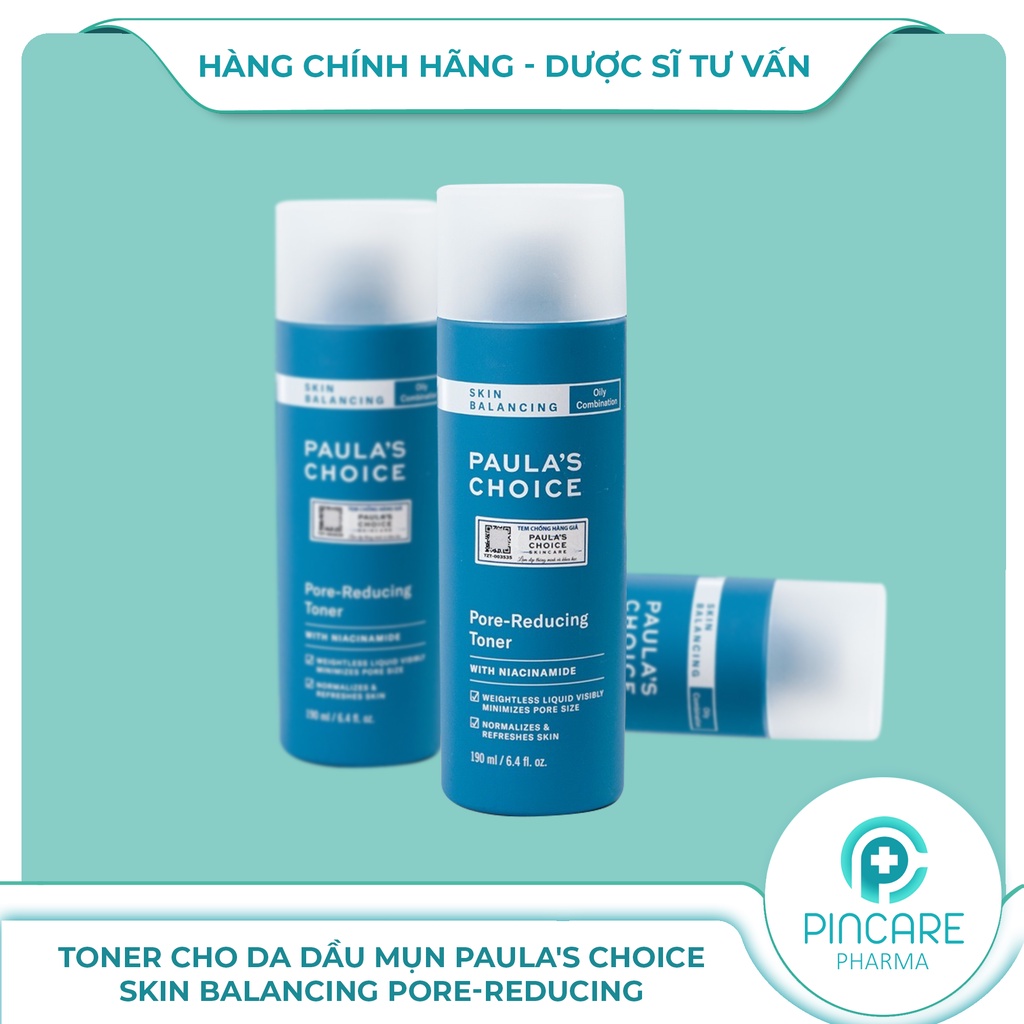 Toner cho da dầu mụn lỗ chân lông to Paula's Choice Skin Balancing Pore-Reducing Toner 190ml - Hàng chính hãng - PinCare