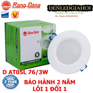 Đèn led âm trần 3W Rạng Đông - Ánh sáng vàng