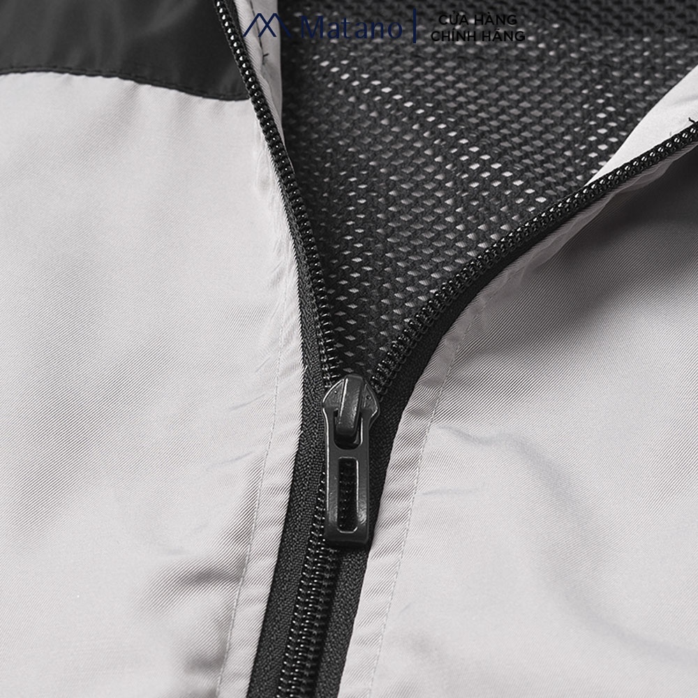 Áo khoác dù nam MATANO AK025 có nón, vải dù bóng đẹp, may 2 lớp dày dặn, phối 2 màu trẻ trung