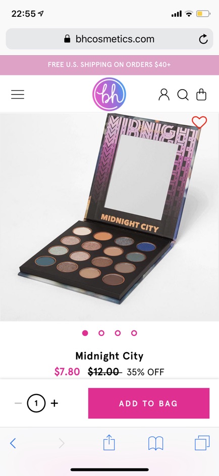 [ Có Sẵn] Bảng mắt mini Midnight City của BH cosmetics