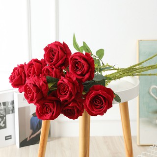 Hoa Hồng Nhung  Hoa Lụa Cao Cấp (51cm)