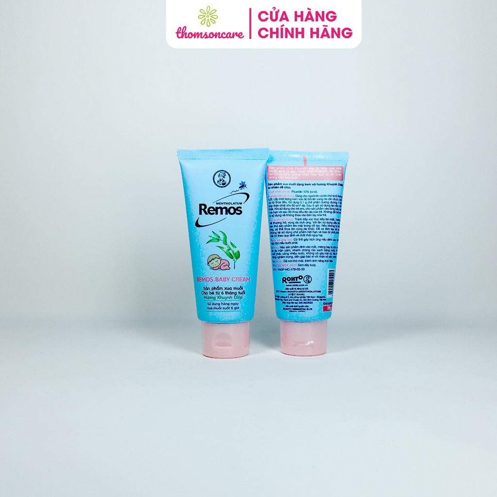 Kem chống muỗi Remos Baby Cream - Dành cho trẻ từ 6 tháng tuổi - Hương Khuynh Diệp - Tuýp 70g